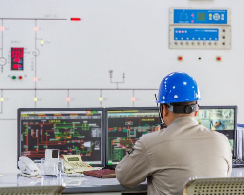 workers in control room